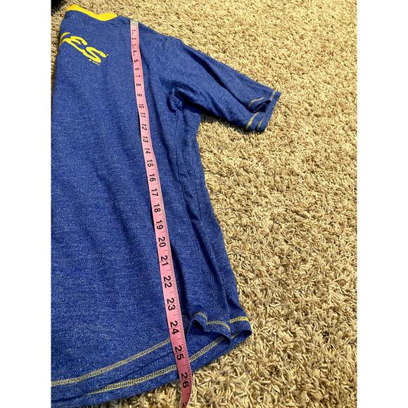 Womens XL 16/18 Short Sleeve Blues Lace Up Yellow NHL Hockey V Neck - Picture 7 of 8